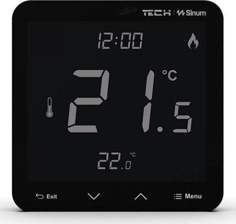 Przewodowy regulator pokojowy sinum czarny R-S3 Tech Sterowniki Przewodowy regulator pokojowy sinum czarny R-S3 Tech Sterowniki