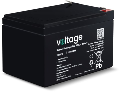 Akumulator AGM Voltage 12V 12Ah VE12-12 (Żywotność 6-9 lat) Akumulator AGM Voltage 12V 12Ah VE12-12 (Żywotność 6-9 lat)