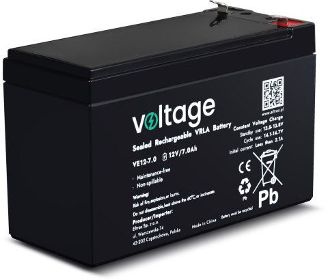 Akumulator AGM Voltage 12V 7Ah VE12-7.0 (Żywotność 6-9 lat) Akumulator AGM Voltage 12V 7Ah VE12-7.0 (Żywotność 6-9 lat)