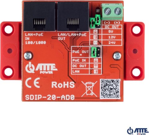 Adapter PoE obniżający napięcie ATTE SDIP-20-AD0