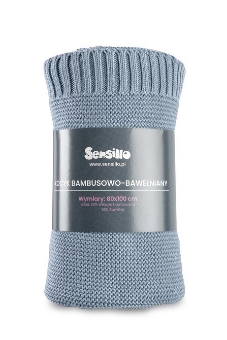 KOCYK BAMBUSOWO-BAWEŁNIANY 80X100 CM JEANS KOCYK BAMBUSOWO-BAWEŁNIANY 80X100 CM JEANS