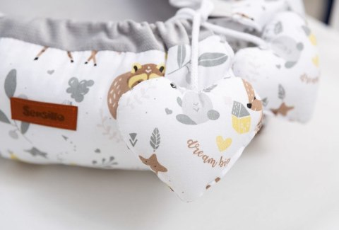 KOKON VELVET BIAŁY LEŚNA PRZYGODA 80x45 KOKON VELVET BIAŁY LEŚNA PRZYGODA 80x45