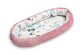 GNIAZDO/KOKON MINKY 70x30 RETRO RÓŻ LISTKI