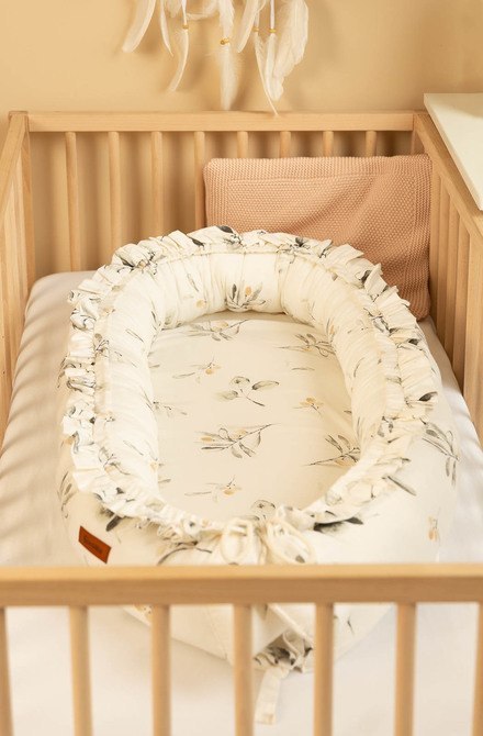 GNIAZDO/KOKON VELVET OLIWKA KREMOWY 80x45