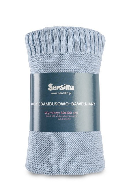 KOCYK BAMBUSOWO-BAWEŁNIANY 80X100 CM BABY BLUE KOCYK BAMBUSOWO-BAWEŁNIANY 80X100 CM BABY BLUE