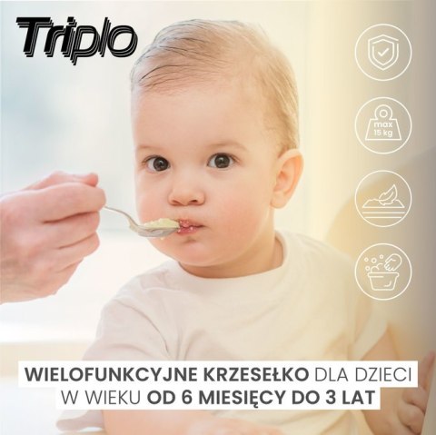 KRZESEŁKO DO KARMIENIA 3W1 TRIPLO GREY