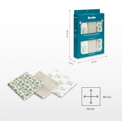 PIELUCHA BAMBUSOWA 3-pak JEŻYK BLUE 70X80